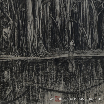 In the old days, small art pen painting